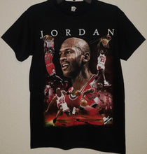 Load image into Gallery viewer, michael jordan picture collage adult silkscreen t-shirt available from small-3xl unisex sports chicago bulls apparel adult shirts tops
