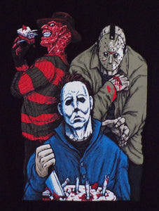 mike myers friends with cake adult sillkscreen t-shirt available from small-3xl unisex movie horror apparel adult halloween shirts tops