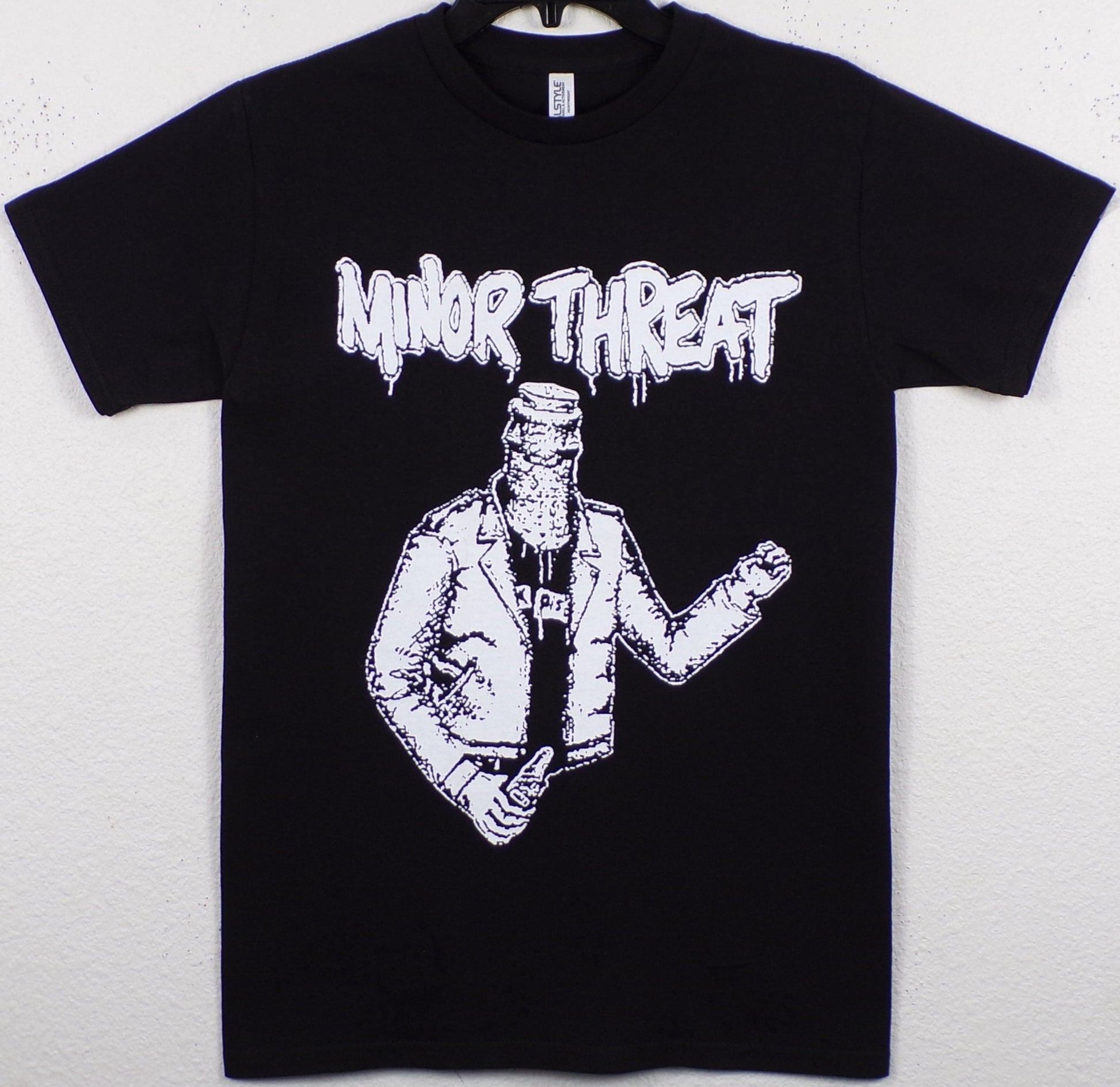 Minor Threat - Bottle Man Adult Unisex Silkscreen T-Shirt, Punk Rock Tee, Available in Small-2XL.