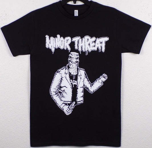 Minor Threat - Bottle Man Adult Unisex Silkscreen T-Shirt, Punk Rock Tee, Available in Small-2XL.