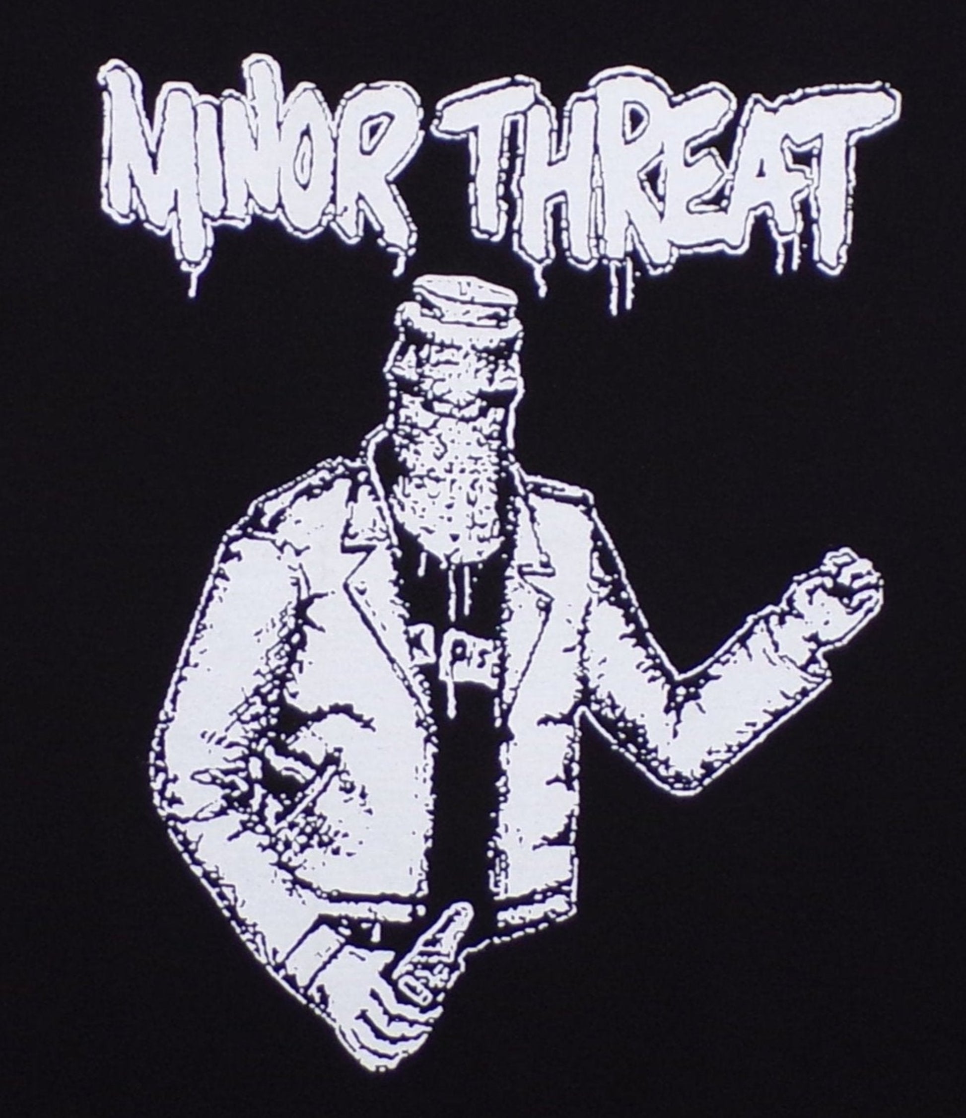 Minor Threat - Bottle Man Adult Unisex Silkscreen T-Shirt, Punk Rock Tee, Available in Small-2XL.