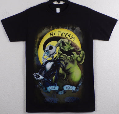 New ’My Friends Jack & Oogie’ Adult Silkscreen T-Shirt. Available From Small-3XL. - Unsex Short Sleeve Short