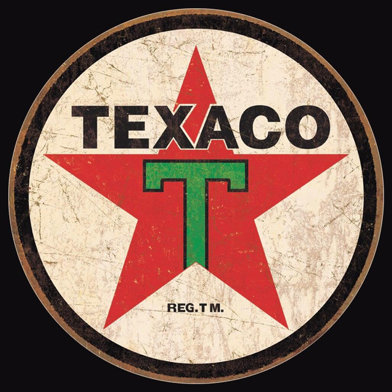 1936 Texaco Star Logo Vantage Gas Station Wall Art Metal Sign 12 inches Round