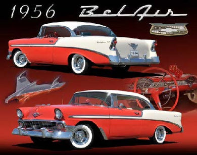 New ’1956 Chevrolet Bel Air’ Chevy Wall Décor Metal Sign. 15’’W x 12’’H. - Metal Sign