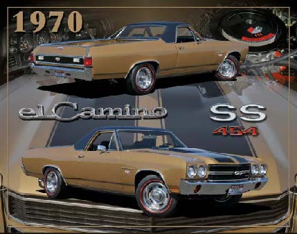 New ’1970 El Camino SS 454’’ Man Cave Wall Décor Metal Sign. 15’’W x 12’’H. - Metal Sign