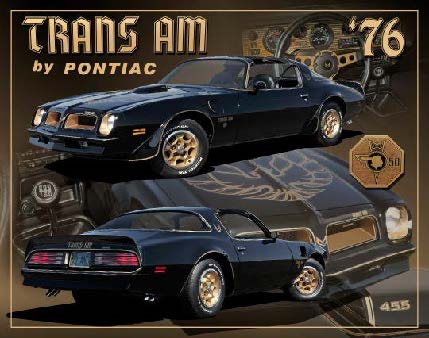 New ’1976 Pontiac Firebird Trans AM 2nd Generation 455’’ Wall Décor Metal Sign. 15’’W x 12’’H. - Metal Sign