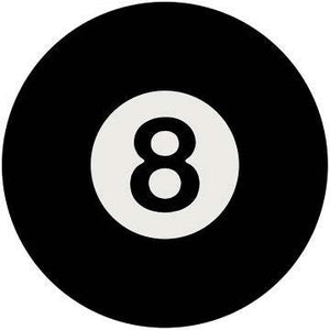 New 8 Ball Curved Metal With Hemmed Edges Dome Signs 15 inches Round.