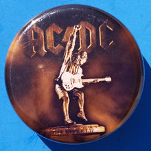 Load image into Gallery viewer, New AC/DC Button Set Of 7 Fashion Buttons Are 1.25&quot; Inches In Size. Set Includes- 1. AC/DC Back In Black 2. AC/DC Brown Cannon 3. AC/DC Hells Bells 4. AC/DC Red Letter Logo On Black 5. AC/DC Red Letters With Face 6. AC/DC Stiff Upper Lip 7. AC/DC Who Made Who
