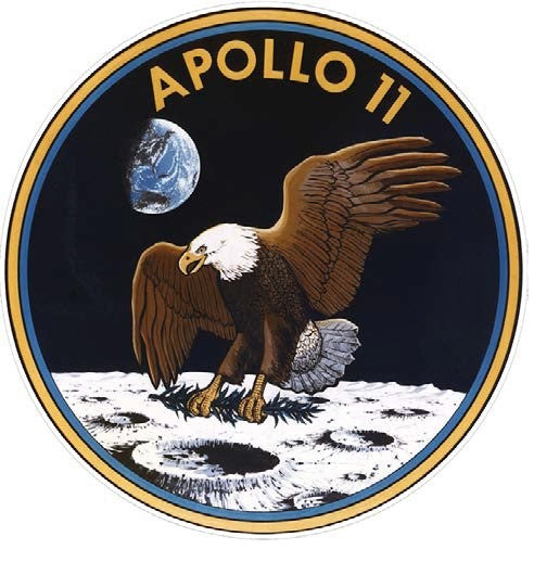 new apollo 11 curved metal with hemmed edges dome signs 15 round nasa science