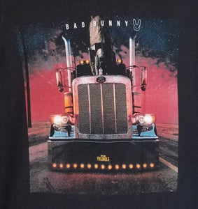 new bad bunny truck mens silkscreen t-shirt available from small 2xl el ultimo tour del mundo album cover hip hop rap adult apparel reggaeton music
