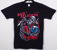 Load image into Gallery viewer, New ’Bad Religion - Skeleton Holding Earth’ Unisex Silkscreen T-Shirt. Available From Small-2XL. - Small - Men’s Short

