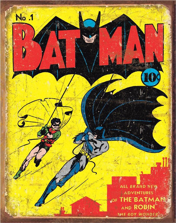 new batman no1 comic book cover dc comic wall decor metal sign 12.5width x 16height novelty decor