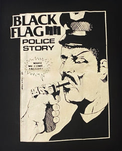 New ’Black Flag - Police Story’ Unisex Silkscreen T-Shirt. Available From Small-3XL. - Men’s Short Sleeve Shirt
