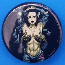 Load image into Gallery viewer, new bride of frankenstein button set of 7 fashion buttons are 1.25 inches in size Set Includes Bride of Frankenstein Bout To Kiss Bride of Frankenstein Couple In Heart Bride of Frankenstein Couple Sharing A Drink Bride of Frankenstein Front View Bride of Frankenstein Hands Over Breast Bride of Frankenstein Side View Frankenstein With Wrench tv movie horror
