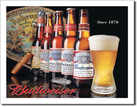 new budweiser bottle evolution man cave wall art metal sign 16width x 12.5height alcohol adult novelty borrachos cerveza