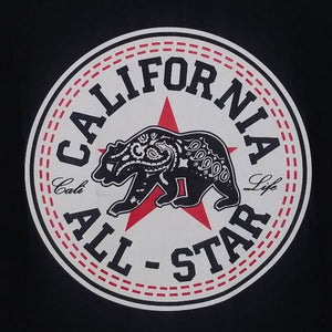 new california all stars cali life men silkscreen t-shirt cali life bandana bear available in small-3xl apparel adult shirts tops unisex