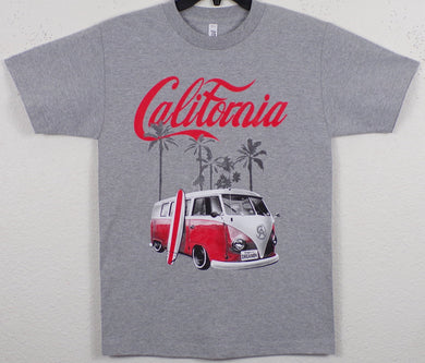 new California dreaming with vw bus men silkscreen t-shirt available in small-3xl apparel unisex adult shirts tops