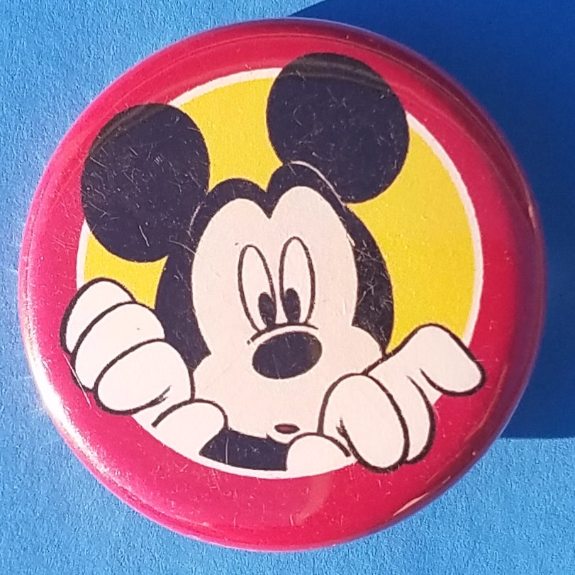 new cartoon characters button set of 4 fashion buttons are 1.25 inches in size Set Includes Mickey Mouse Looking Over Princess Pocahontas Princess Tiana Evil Purple Minion disney