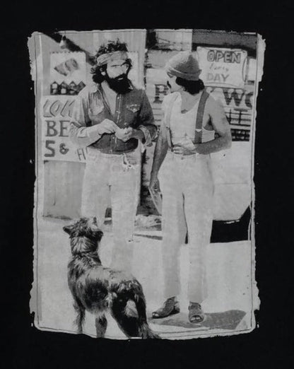 new cheech and chong with dog and burrito unisex silkscreen t-shirt available from small-3xl movie mexican style men funny apparel adult 420 shirts tops