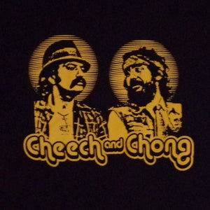 new cheech chong yellow picture unisex silkscreen t-shirt available from small-2xl apparel adult mexican style movie 420 shirts tops