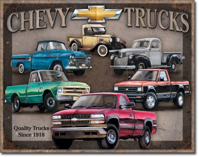 new chevy truck tribute wall art truck lover man cave shop metal sign 16width x 12.5height trucks transportation general motors chevrolet auto novelty