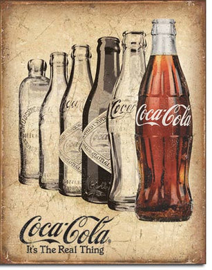 new coca cola its the real thing vintage advertising memorabilia metal sign 12.5widthx16height decor soda drinks