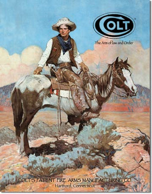 new colt tex and patches shop sign man cave metal wall art 12.5widthx16height decor vintage novelty guns