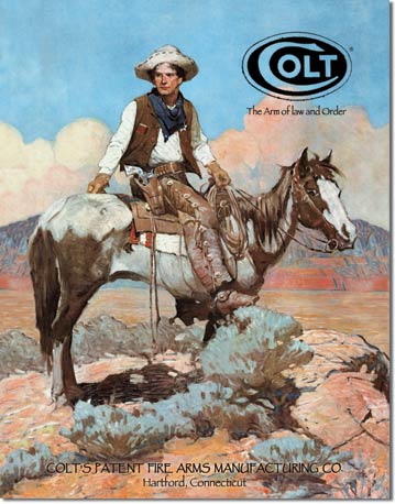new colt tex and patches shop sign man cave metal wall art 12.5widthx16height decor vintage novelty guns