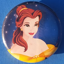 Load image into Gallery viewer, new disney princesses button set of 9 buttons are 1.25 inches in size Included In Set Snow White Ariel Elsa Cinderella Jasmin Belle Aurora Pocahontas Tiana collection cartoons movies animation
