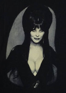 new elvira black n white portrait mens silkscreen horror t-shirt available from small-3xl women vintage hollywood unisex movie men horror apparel adult shirts tops