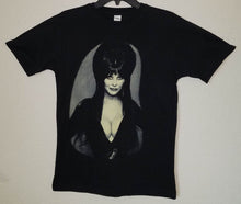 Load image into Gallery viewer, new elvira black n white portrait mens silkscreen horror t-shirt available from small-3xl women vintage hollywood unisex movie men horror apparel adult shirts tops
