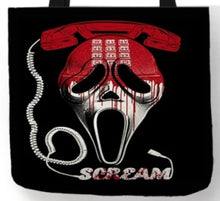 Load image into Gallery viewer, new ghostface scream phone canvas tote bags image is printed on both sides women unisex movies horror men ghostface apparel scream handbags
