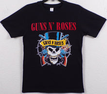 Load image into Gallery viewer, New ’Guns N Roses - Skull And Guns’ Unisex Silkscreen T-Shirt. Available From Small-3XL. - Small - Men’s Short Sleeve
