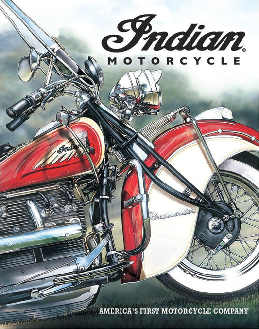 New ’Indian Motorcycle - America’s First Motorcycle Company’ Wall Art Metal Sign 12.5’’W x 16’’H. - Metal Sign
