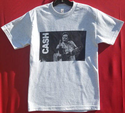 new johnny cash middle finger flipping off mens silkscreen t-shirt available in small-3xl women unisex music men apparel adult country shirts tops