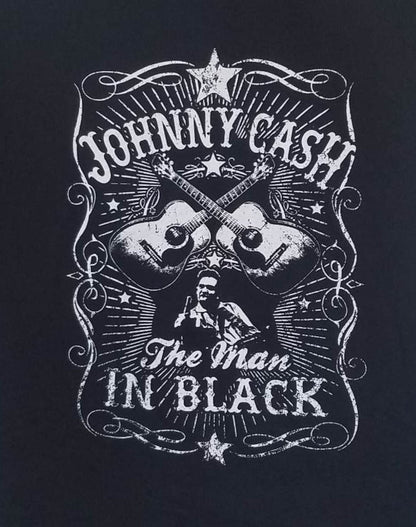 new johnny cash man in black unisex silkscreen t-shirt available from small-2xl women unisex music men apparel adult shirts tops man in black