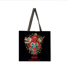 Load image into Gallery viewer, New ’Killer Klowns Go Prada Staxx’ Canvas Tote Bags. Canvas Tote Bags. Image Is Printed On Both Sides. - Handbags
