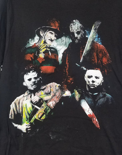new leading men of horror mens silkscreen t-shirt available from small-3xl freddy krueger jason voorhees leatherface michael myers women unisex movie men horror apparel adult shirts tops