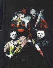 Load image into Gallery viewer, new leading men of horror mens silkscreen t-shirt available from small-3xl freddy krueger jason voorhees leatherface michael myers women unisex movie men horror apparel adult shirts tops
