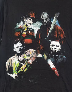 new leading men of horror mens silkscreen t-shirt available from small-3xl freddy krueger jason voorhees leatherface michael myers women unisex movie men horror apparel adult shirts tops