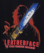 Load image into Gallery viewer, new leatherface the saw is family unisex silkscreen t-shirt available from small-3xl movies apparel horror adult men women shirts tops
