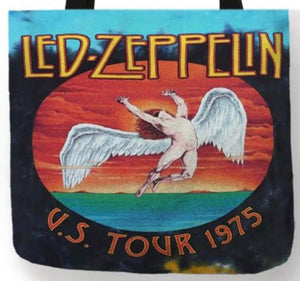 new led zeppelin 1975 us tour canvas tote bags image is printed on both sides women unisex men classic rock music apparel handbags