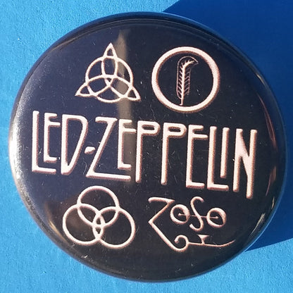 new led zeppelin button set of 3 fashion buttons are 1.25 inches in size Set Includes Led Zeppelin Color Angel Led Zeppelin IV Album Cover Led Zeppelin Zoso Symbols collection music classic rock pinback