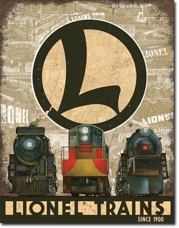 new lionel legacy train wall art man cave metal sign 12.5width x 16height decor transportation train novelty