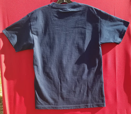 new los angeles rams flag mens silkscreen t-shirt image is on the front of the shirt available from small-3xl sports football rams apparel adult shirts tops