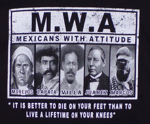 New ’M. W. A. Mexican With Attitude’ Unisex Silkscreen T-Shirt. Available From Small-3XL. - Men’s Short Sleeve Shirt