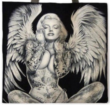 Load image into Gallery viewer, New ’Marilyn Monroe Angel Wings’ Canvas Tote Bags. Image Is Printed On Both Sides. - Handbags
