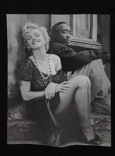 Load image into Gallery viewer, new marilyn monroe tupac sitting together mens silkscreen t-shirt available from small-3xl women men unisex vintage hollywood music rap hip hop movies apparel adult shirts tops
