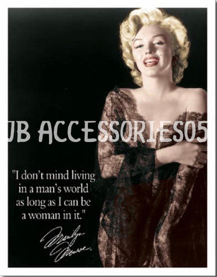 new marylin monroe living in a mans world vintage hollywood wall art metal sign 12.5width x 16height decor vintage hollywood movie novelty