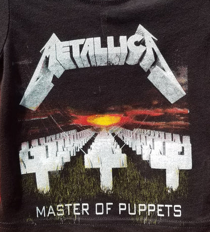 new metallica master of puppets infant silkscreen t-shirt available in 12 18 24 months unisex music kids infant girl boy apparel baby toddler tops